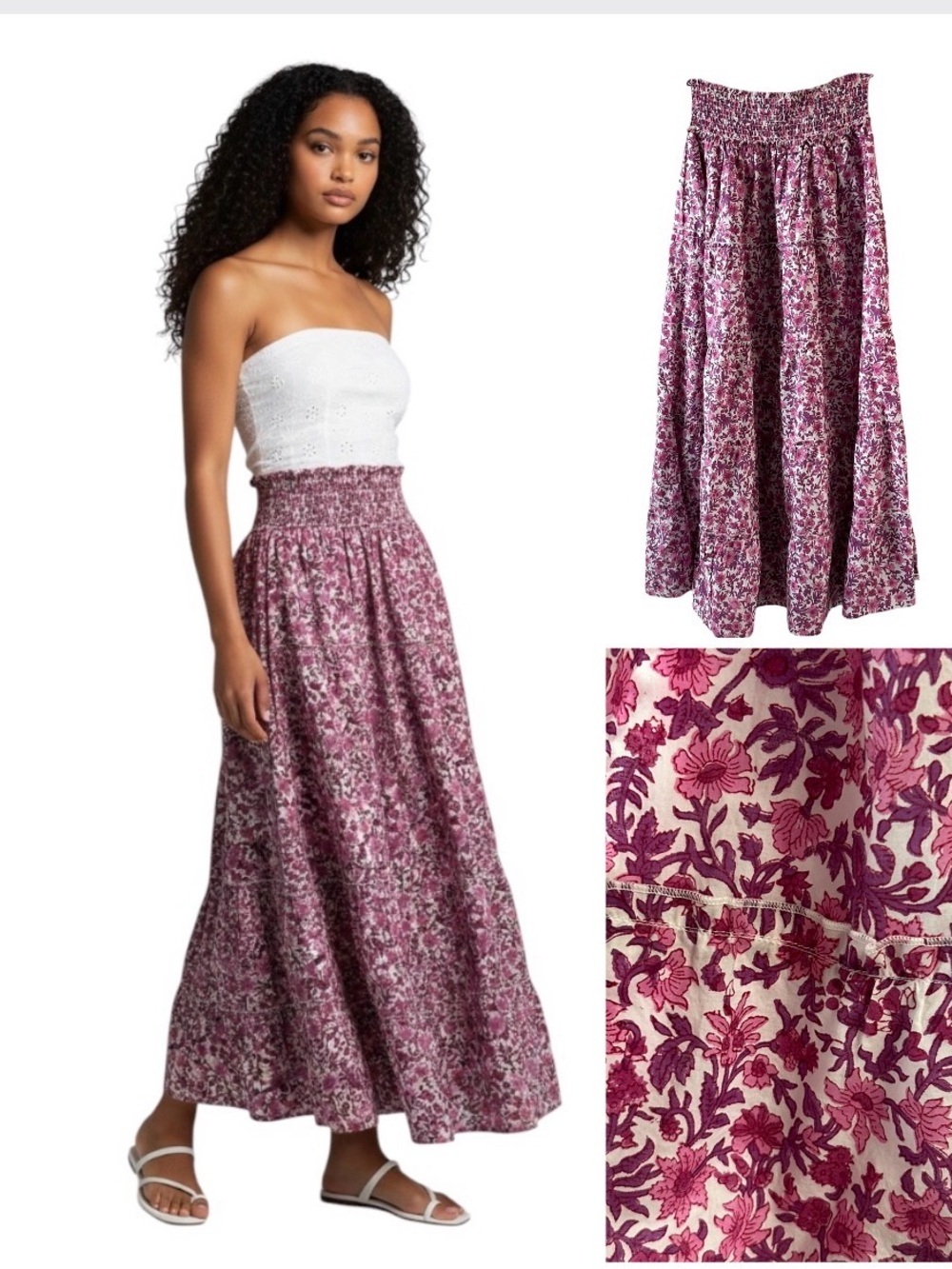 Anthropologie NWOT Pink City Prints Maxi Skirt